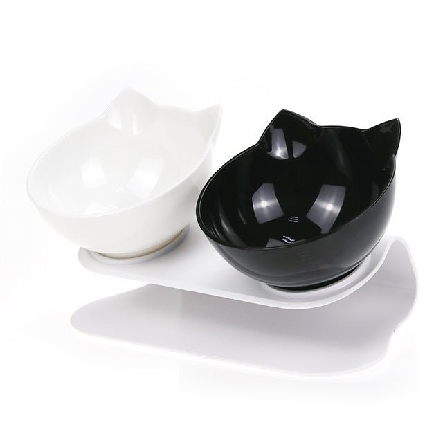 Double Bowl Cat Bowl Dog Bowl Transparent Material Non-slip - Givemethisnow