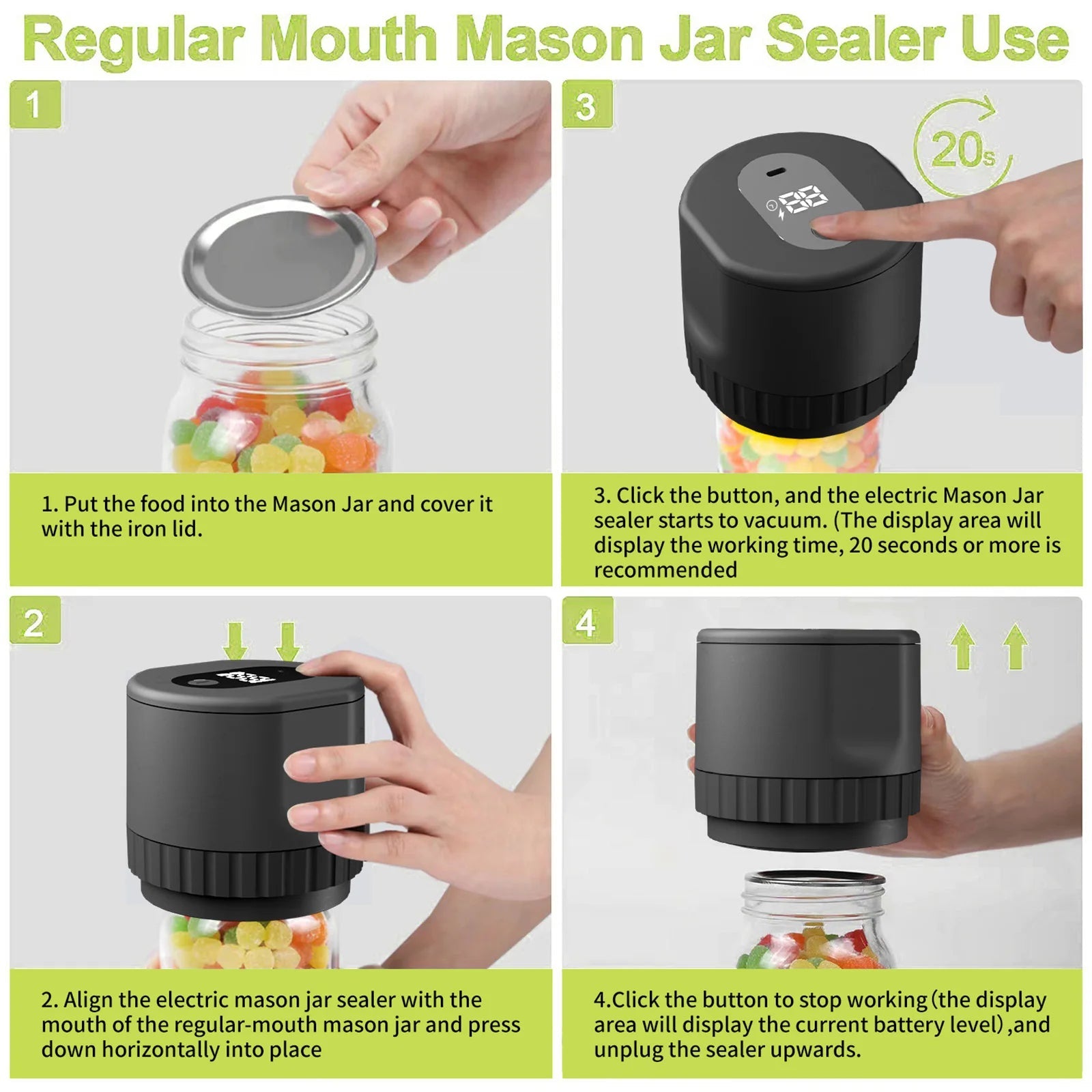 Electric Mason Jar Vacuum Sealer Kit - Givemethisnow