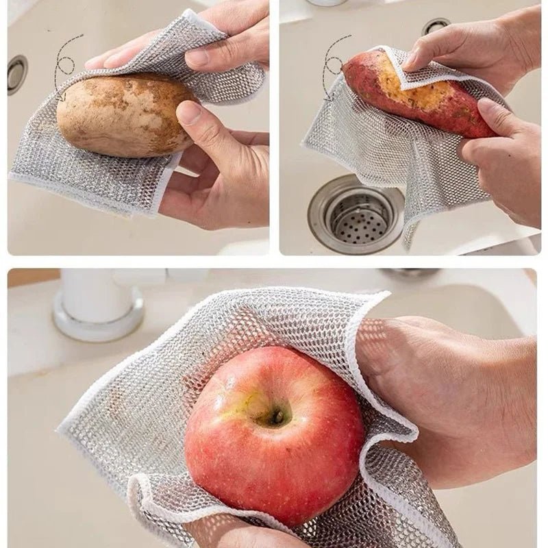 MULTIPURPOSE WIRE DISHWASHING RAGS FOR WET AND DRY - Givemethisnow
