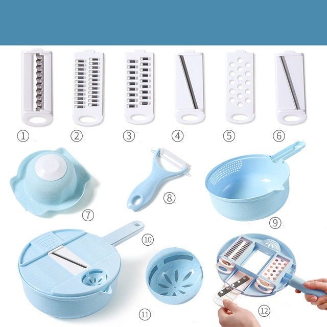 12 In 1 Multifunction Slicer Cutter Set - Givemethisnow