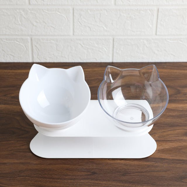 Double Bowl Cat Bowl Dog Bowl Transparent Material Non-slip - Givemethisnow